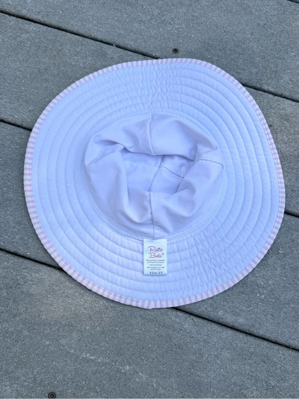 Ruffle Butts pink White Striped Wide Brim floppy Sun Hat